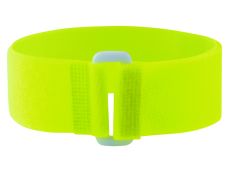 5 Bracelets auto-agrippants fluo avec passant jaune