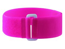 5 Bracelets auto-agrippants fluo avec passant rose 
