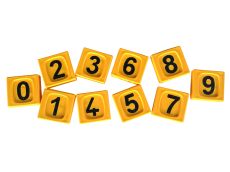 Passant d'identification jaune chiffre 4 