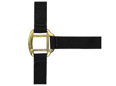 Licol nylon noir doublé cuir pour cheval de trait
