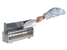 Mangeoire à toit à rouleau tournant en acier galvanisé 4,2 L pour 15 poules