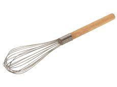 Fouet à lait en fil etamé et manche bois 40 cm