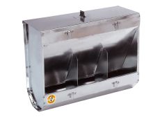 Mangeoire pour lapin en métal, 3 compartiments