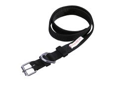 Collier en nylon double 125 x 4 cm noir