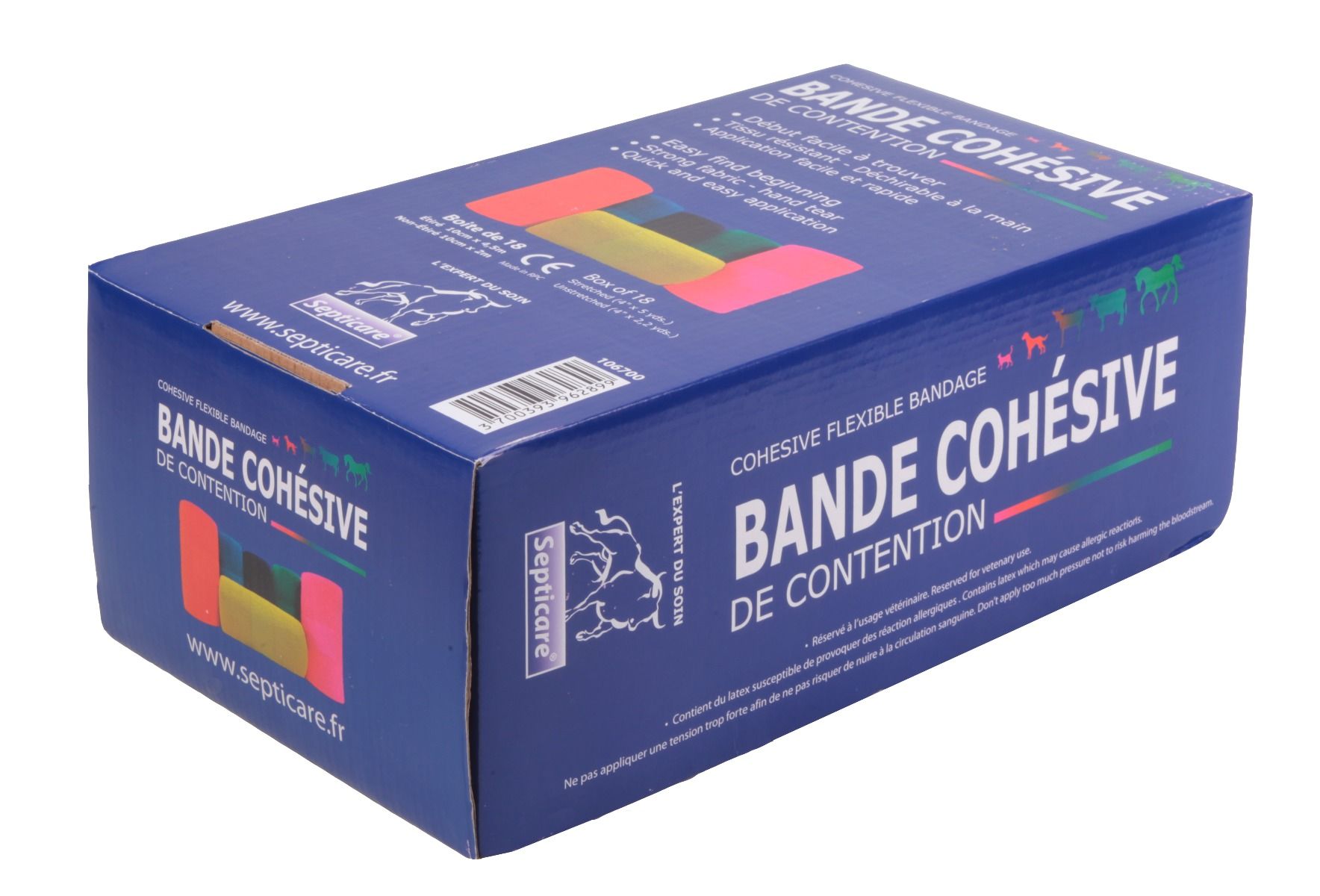 Bande cohésive couleurs fluos, lot de 18