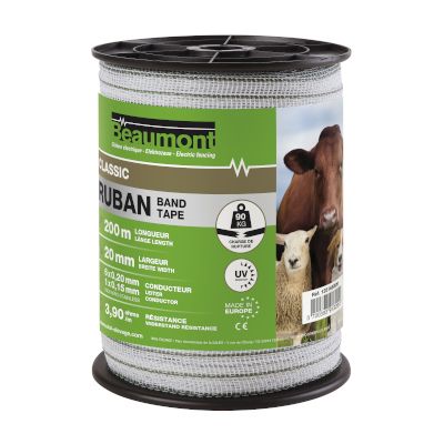 Ruban blanc et vert 20mm / 200m CLASSIC