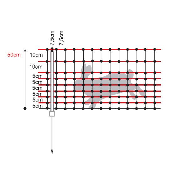Filet pour lapins 50 m, h 50 cm