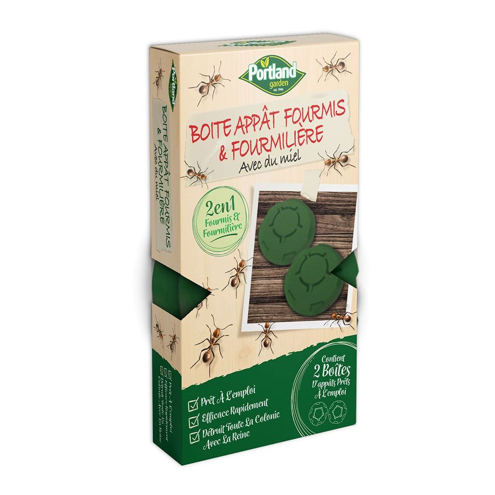 Lot de 2 boîtes anti-fourmis avec du miel