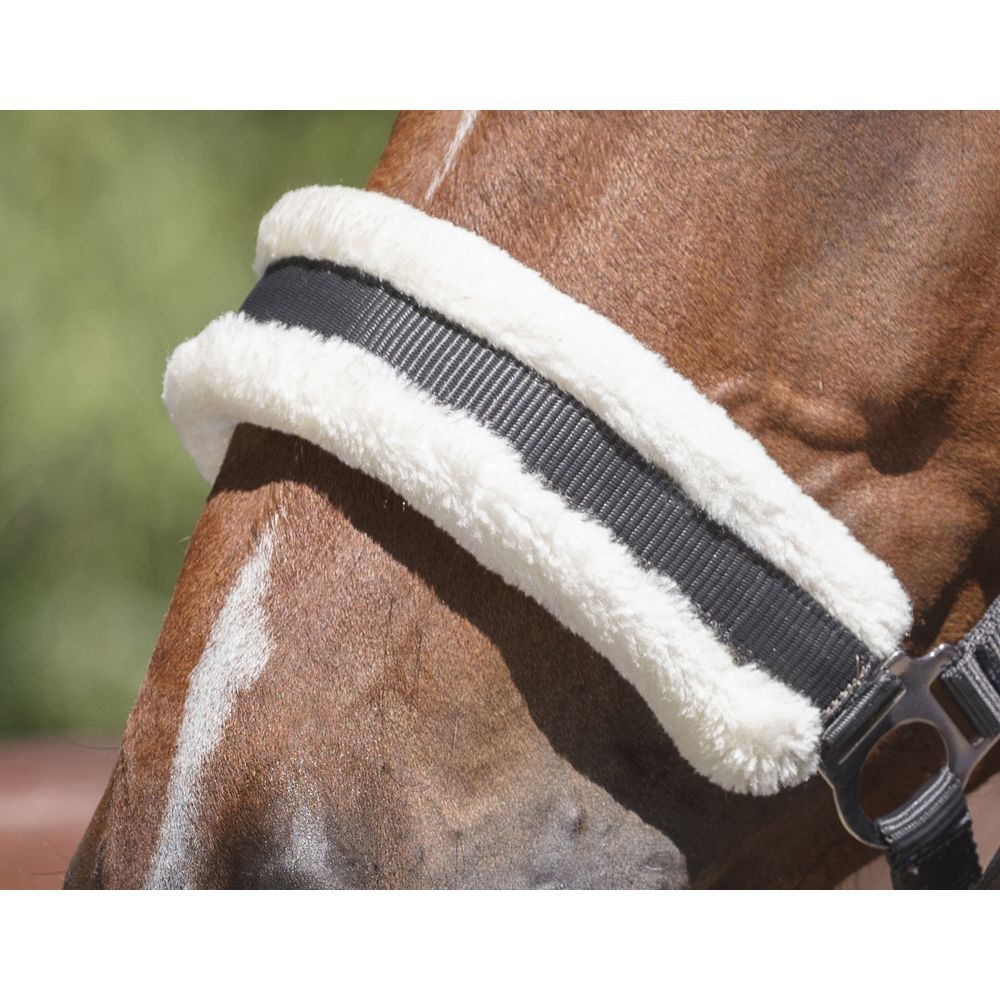 Licol en mouton synthétique doux gris foncé pour cheval