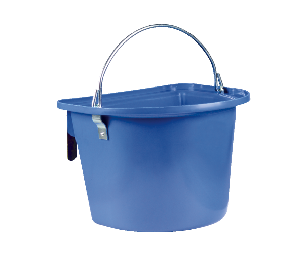 Mangeoire bleue avec anse et crochets de suspension