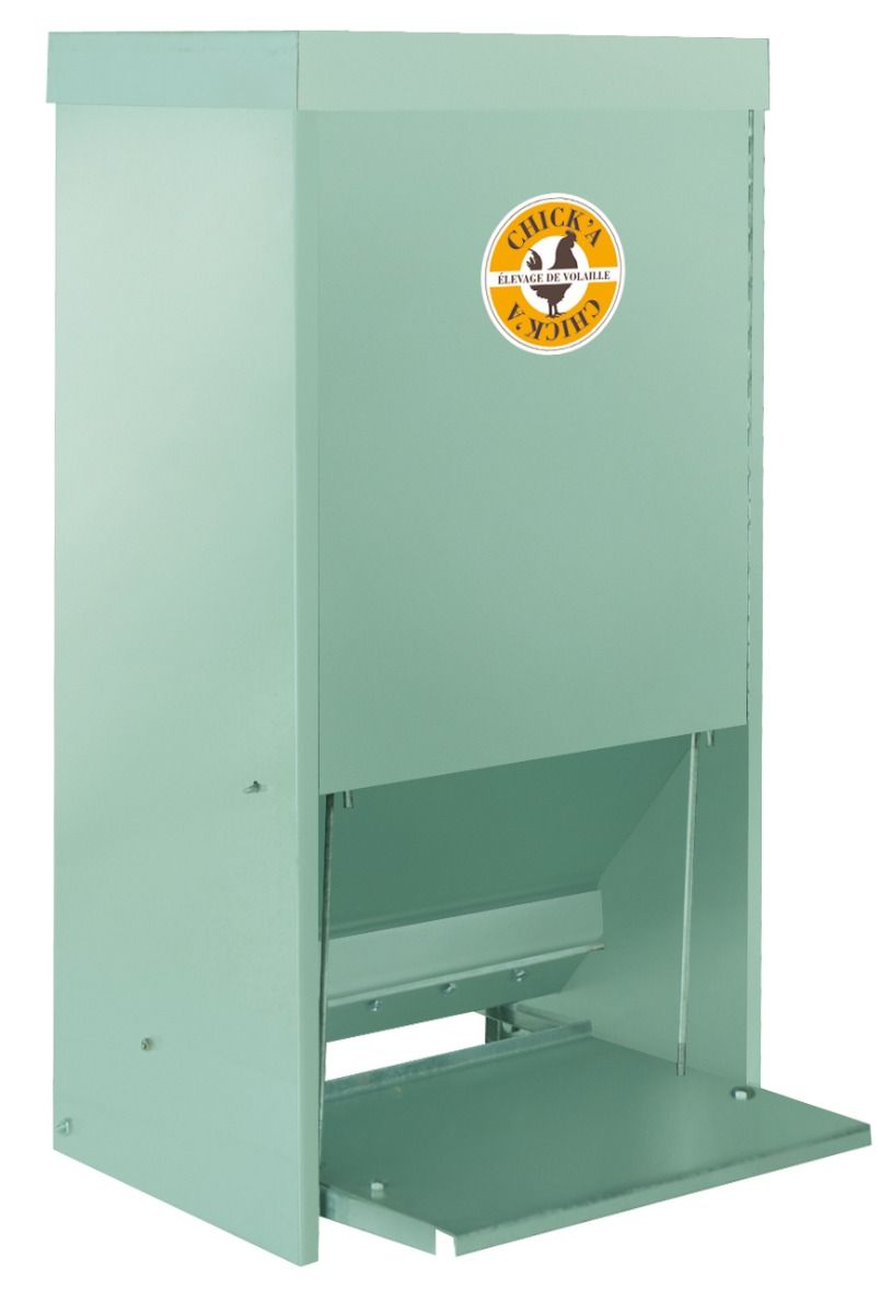 Mangeoire anti-nuisible, vert d’eau, 15L - 10 poules