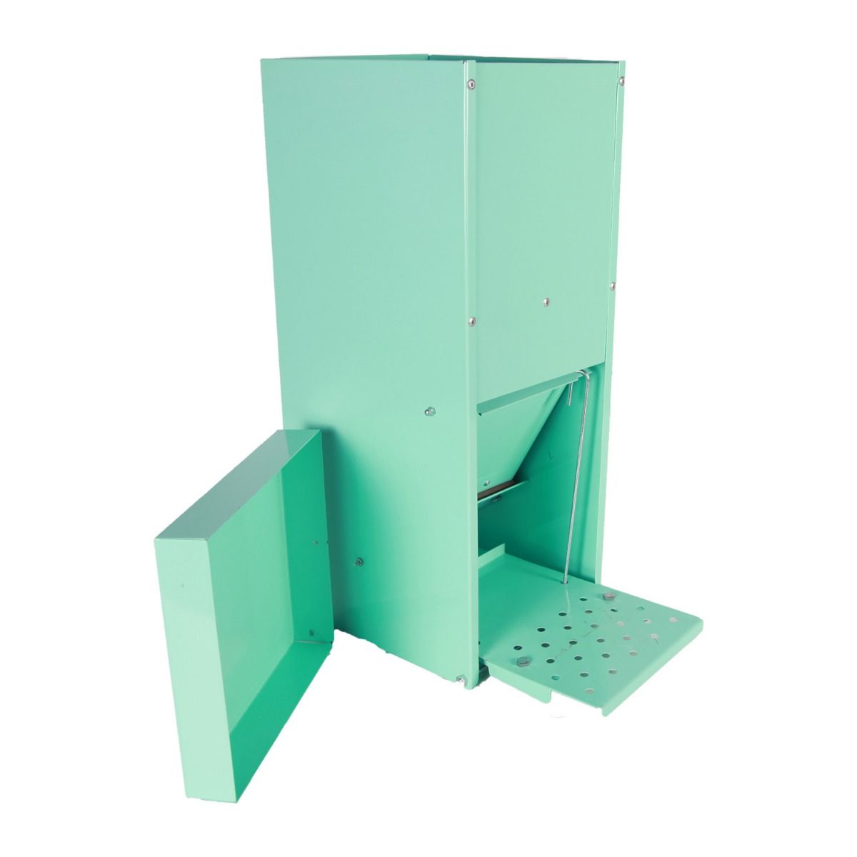 Mangeoire anti-nuisible, vert d’eau, 15L - 10 poules