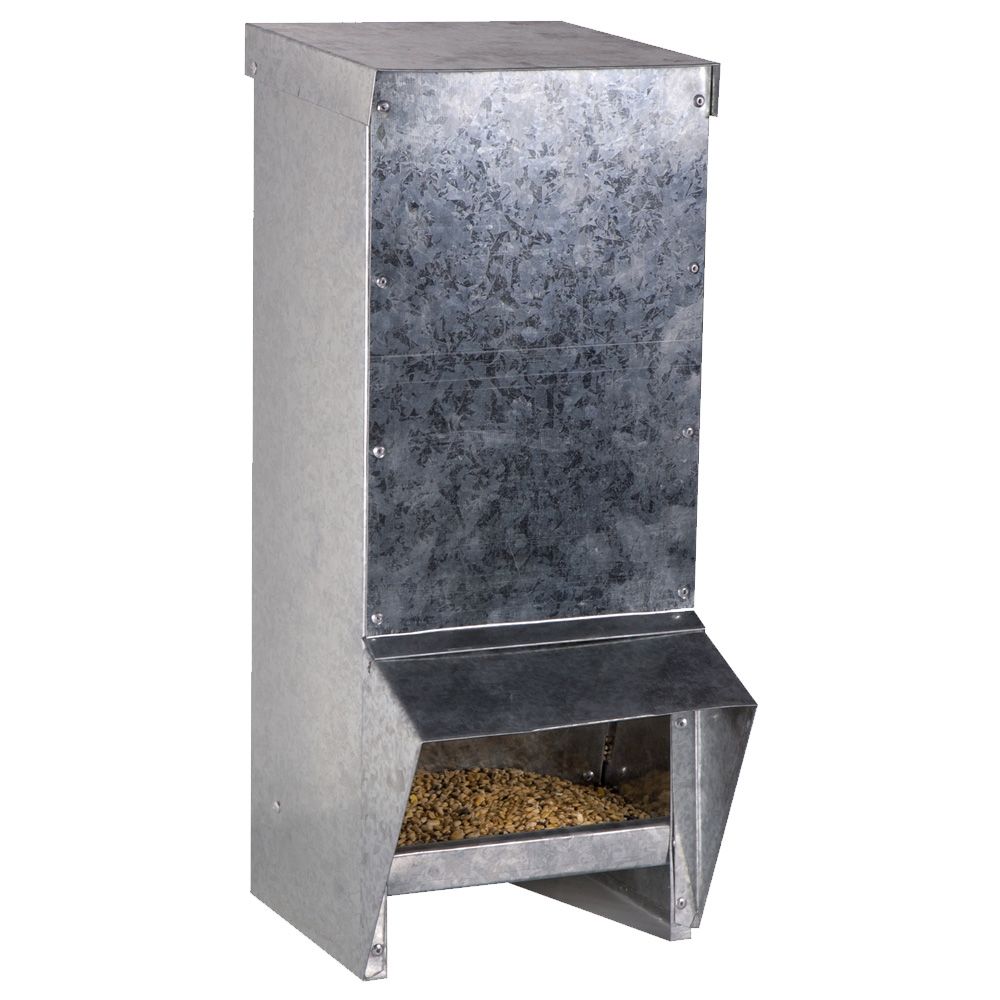 Mangeoire à trémie en acier galvanisé 18 L pour 13 poules