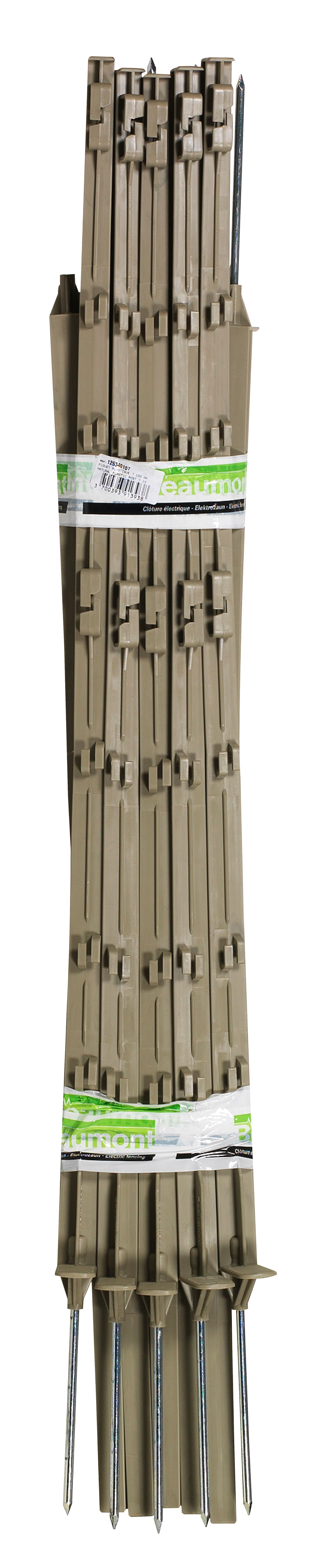 10 Piquets plastique nature 1.05 m