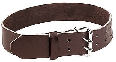 Collier en cuir havane 120 x 6 cm