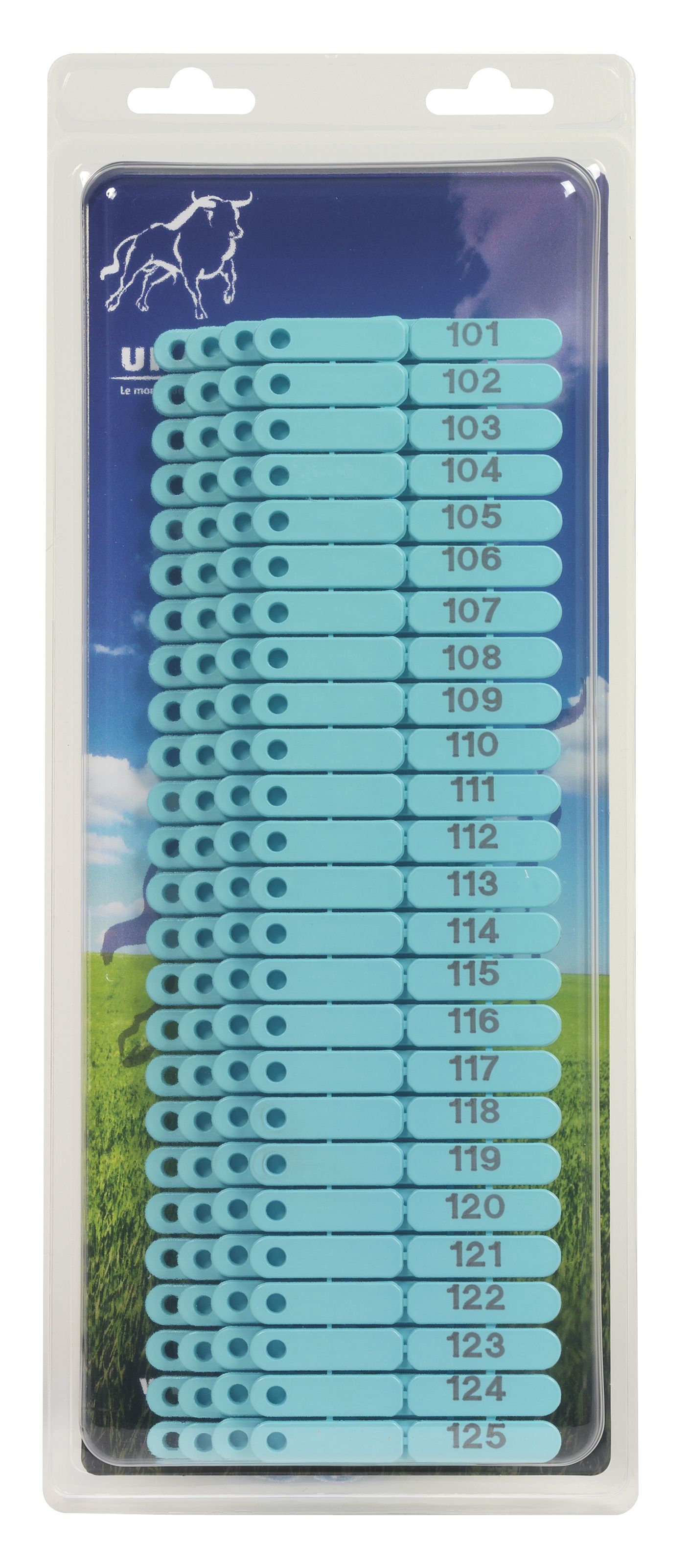 Boucles de marquage Ukal-tag bleu marquage de 101-200 X100