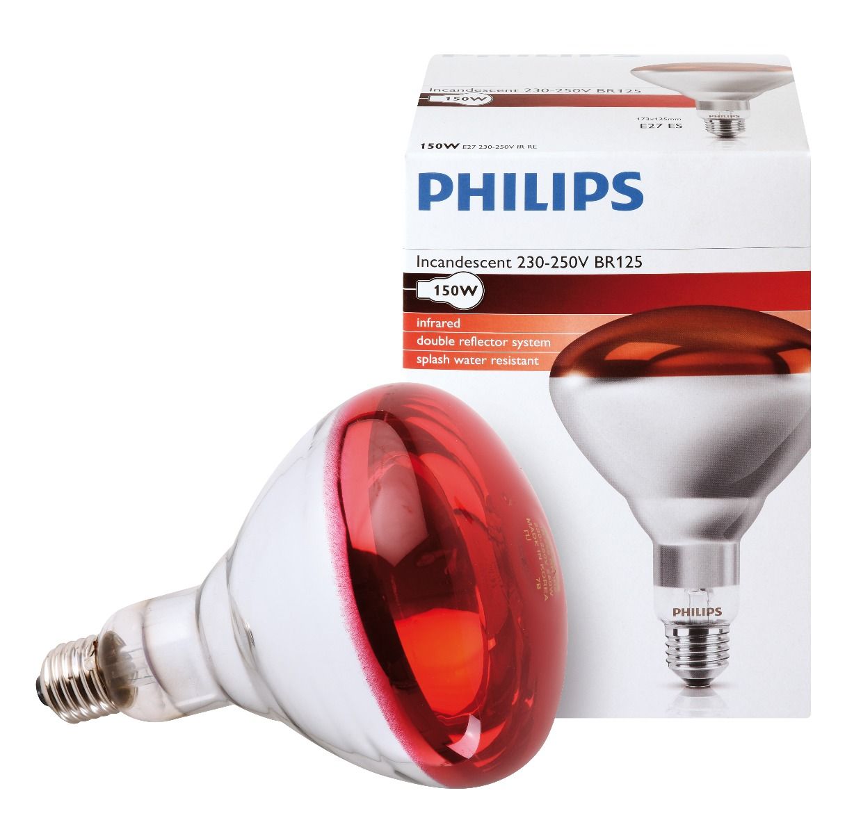 Ampoule PHILIPS IR à vis rouge 150W