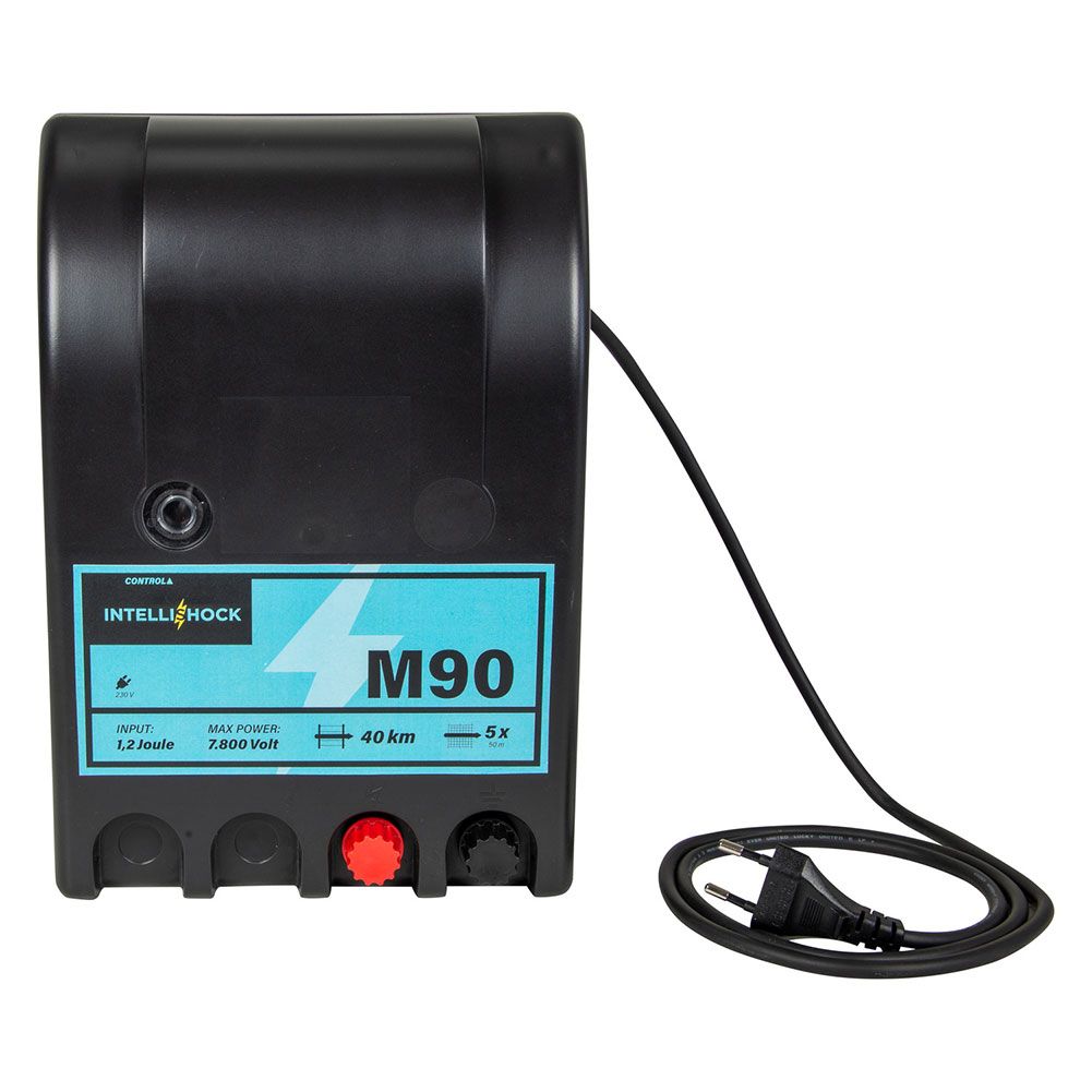 Poste de clôture électrique M90 à Leds, secteur 230 V, 0.9 J 