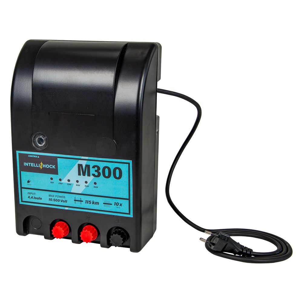 Poste de clôture électrique M300 à Leds, secteur 230 V, 3 J 