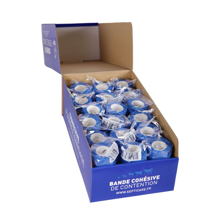 18 Bandes cohésives de contention couleur bleue