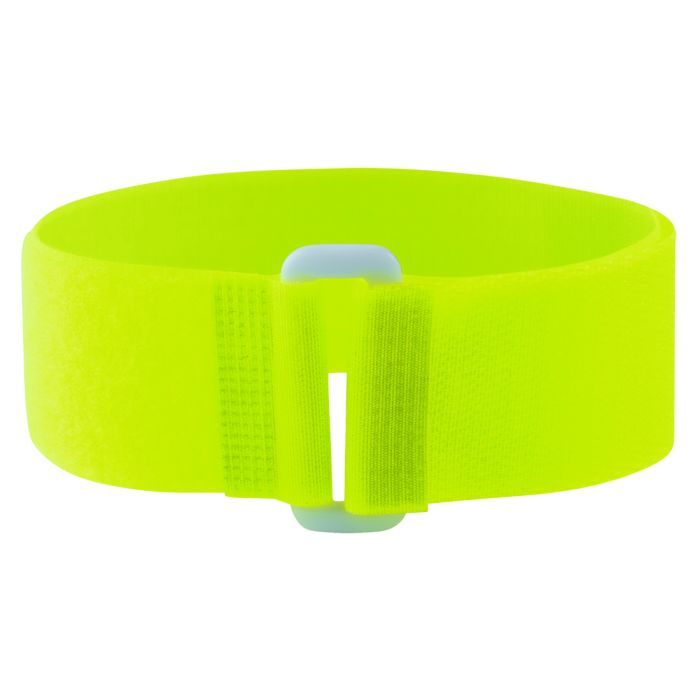 5 Bracelets auto-agrippants fluo avec passant jaune