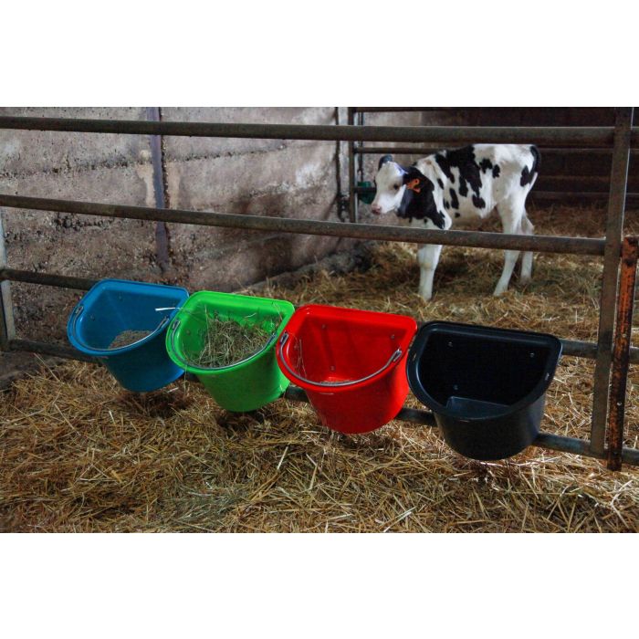 Mangeoire noire avec anse et crochets de suspension