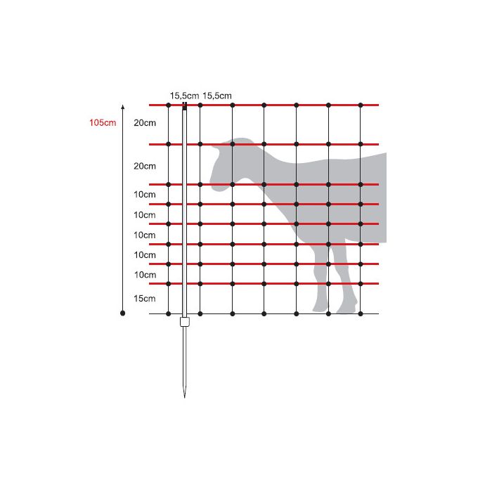 Filet pour chèvres 50 m, h 105 cm horinetz