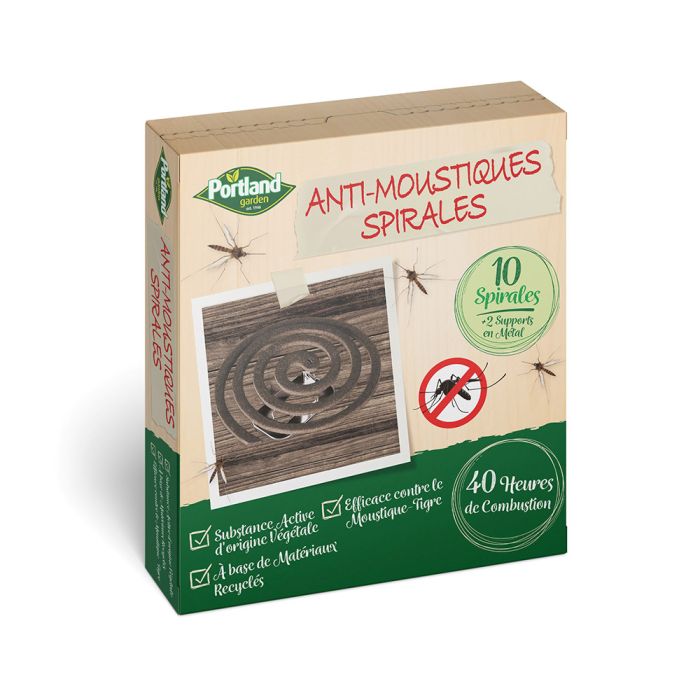 Lot de 10 Spirales Anti-Moustiques support naturel