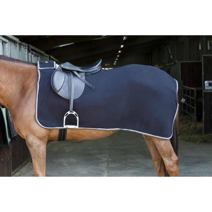 Couvre-reins polaire noir/gris - Taille : 150 cm