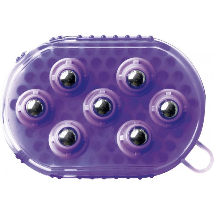 Gant double face étrille et massage violet