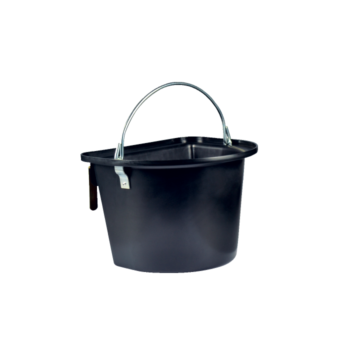 Mangeoire noire avec anse et crochets de suspension