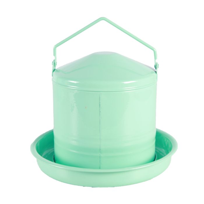 Abreuvoir métal en tôle émaillé vert d’eau 3L - 4 poules