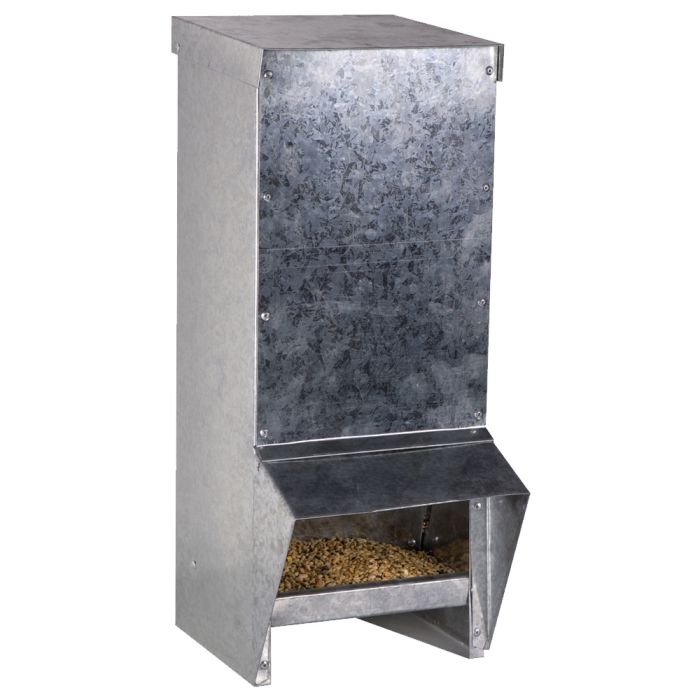 Mangeoire à trémie en acier galvanisé 18 L pour 13 poules