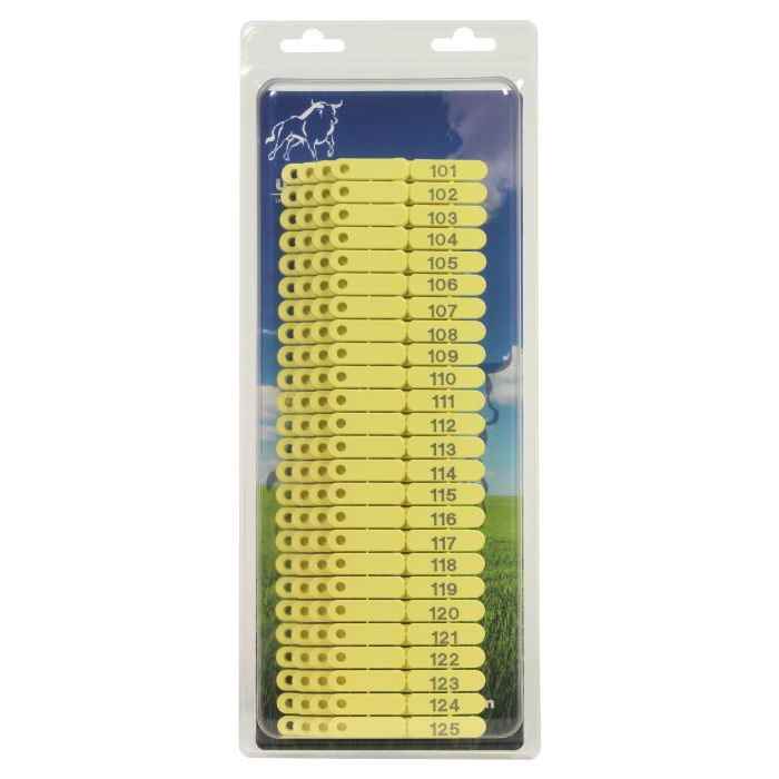 Boucles de marquage Ukal tag jaune marquage de 101-200 X100